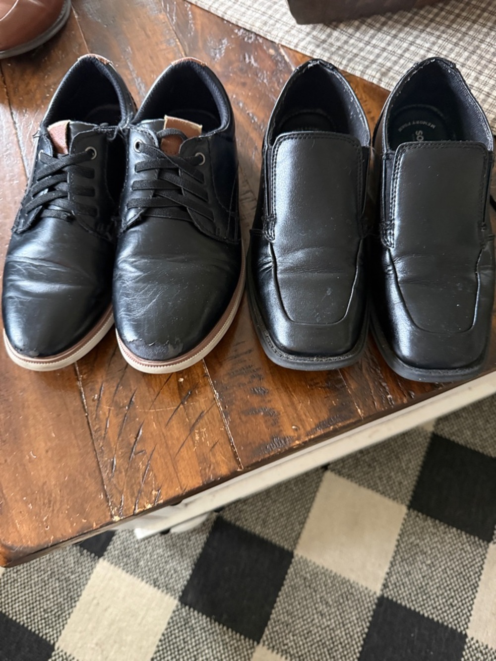Boys's Black Casual Lace-Up and Slip-On Shoe Set
